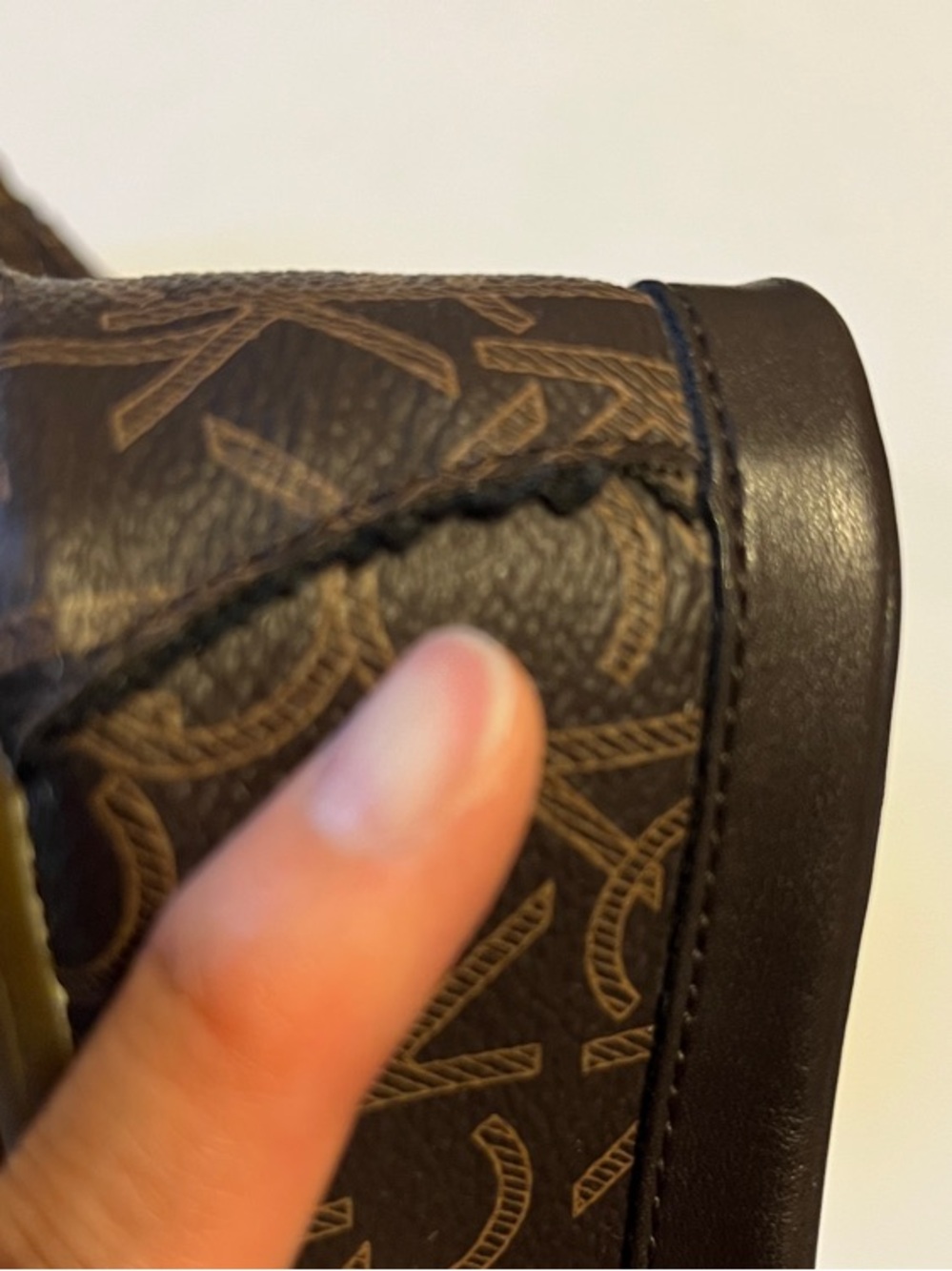 Calvin Klein Lisa Dark Brown Monogram Loafers with Gold Accent - Picture 8 of 9